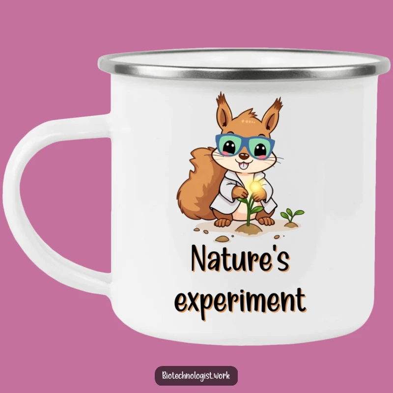 Funny Lab Squirrel Camping Mug: Glow with Adventure, Humorous Gift