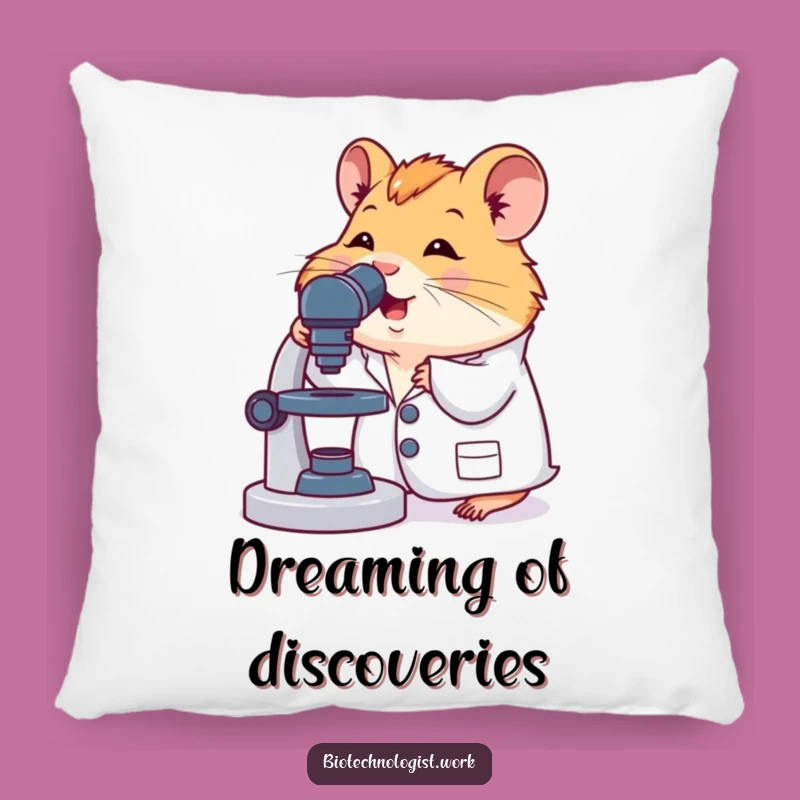 Cozy Funny Hamster Scientist Pillow: Cuddle Up with Lab Coat Cute Critter Comfort