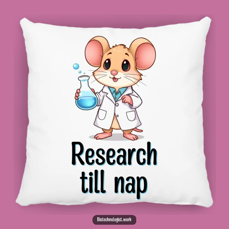 Funny Mouse Scientist Pillow: Cozy Lab Cushion for Curious Minds