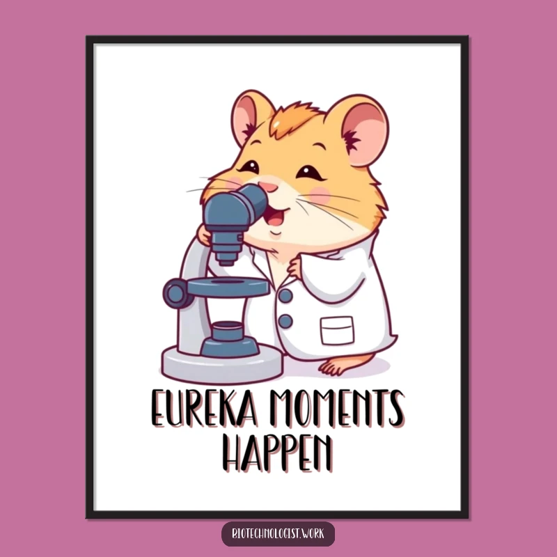 Funny Hamster Scientist Digital Art: Adorable Lab Coat Critter for Instant Download