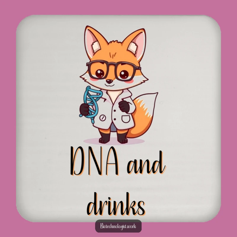 Funny Lab Fox Coaster: DNA Table Protector, Humorous Gift
