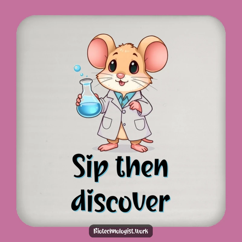 Funny Mouse Scientist Coaster: Hilarious Protector for Curious Drinkers