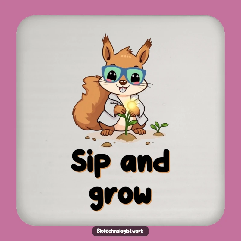 Funny Lab Squirrel Coaster: Plant Your Drink Safely, Humorous Gift