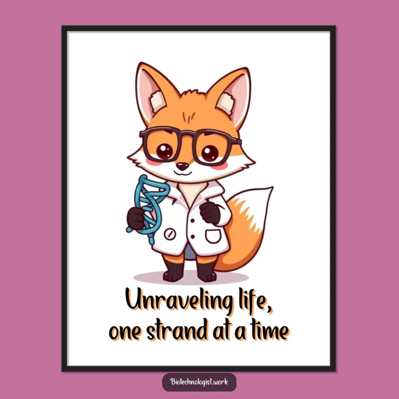 Free Printable Wall Art: Funny Fox Scientist, Quirky Downloadable Art Gift
