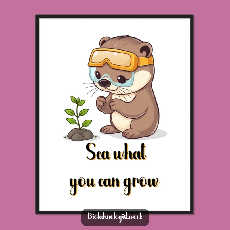 Free Printable Wall Art: Otter Explorer Funny Downloadable Decor