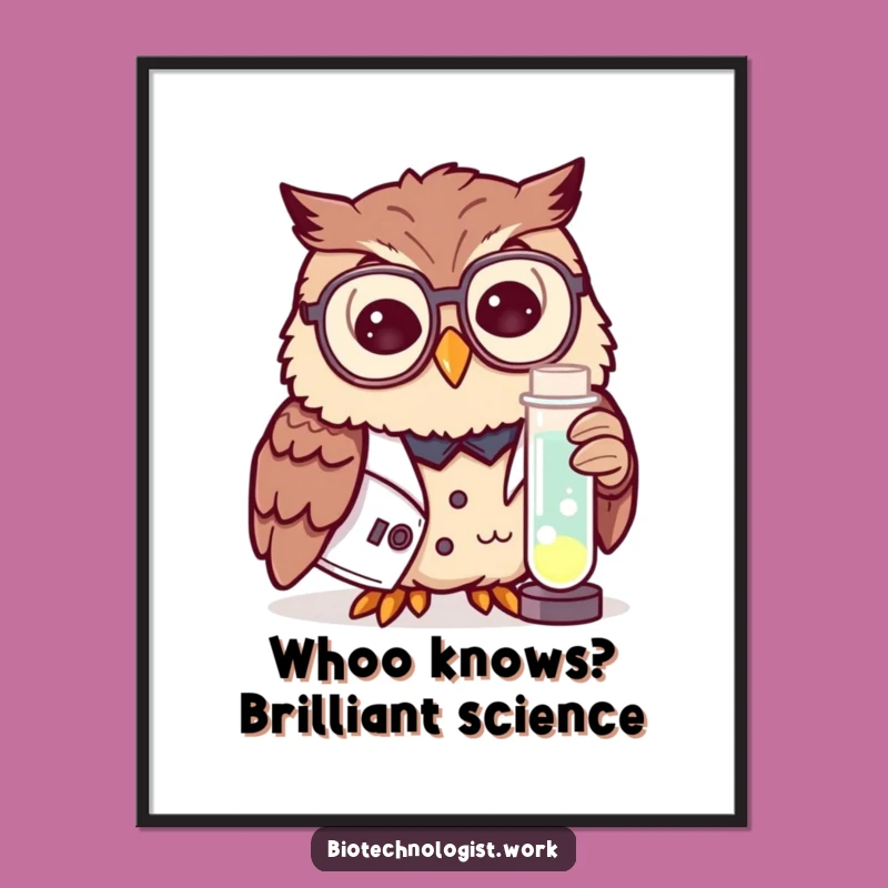 Free Printable Owl Scientist Art: Funny Bird, Downloadable Decor!