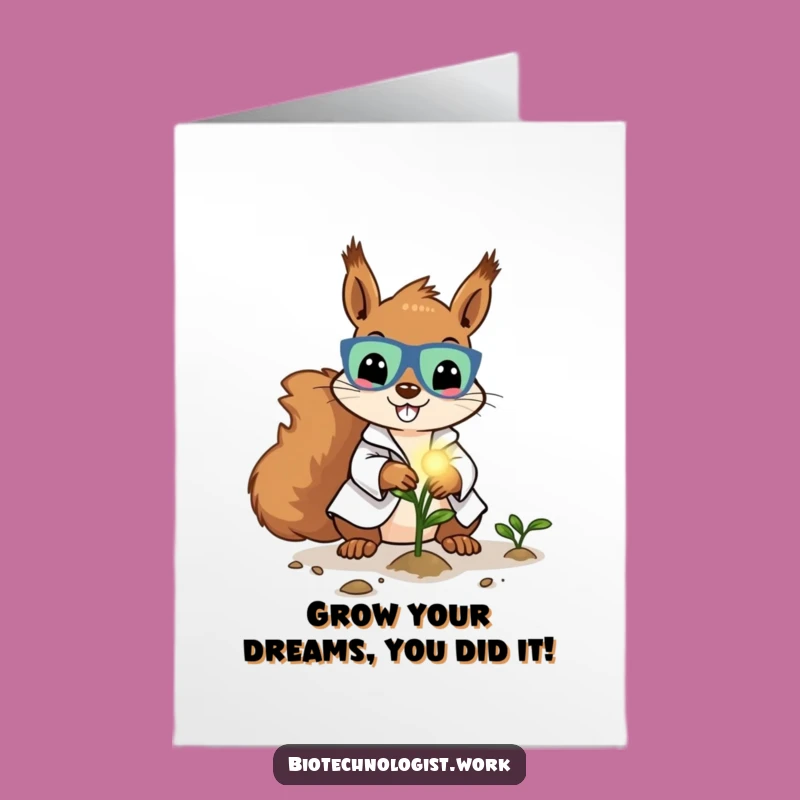Free Printable Congrats Card: Squirrel Scientist's Blooming Success, Awesome Downloadable Gift