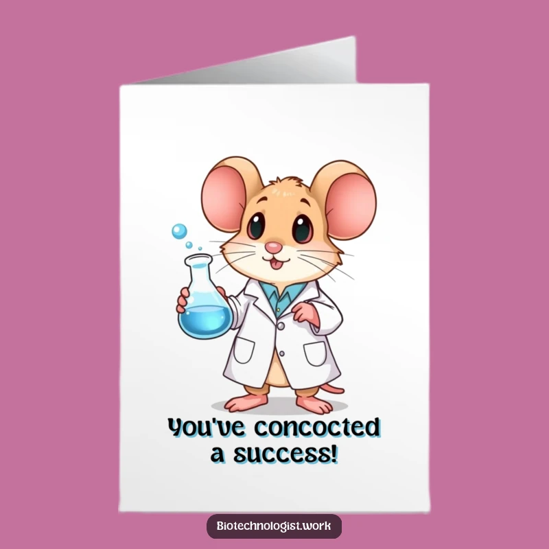 Free Printable Congratulations Card: Mad Scientist Mouse Downloadable