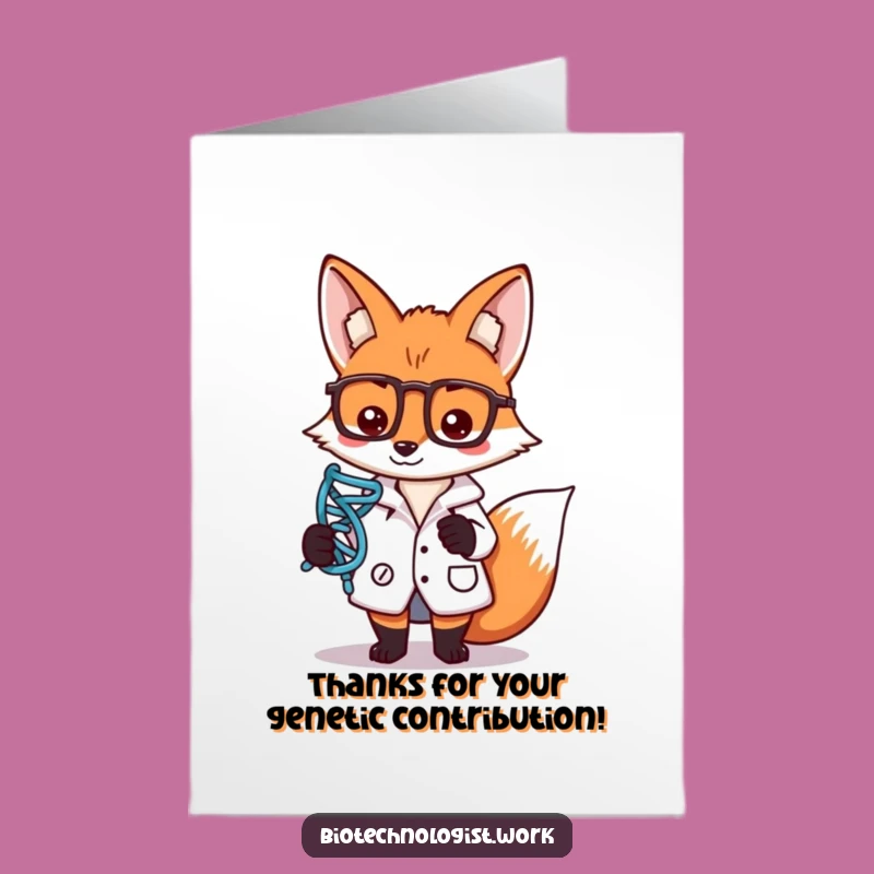 Free Printable Thank You Card: Appreciative Fox Scientist, Thoughtful Downloadable Gift