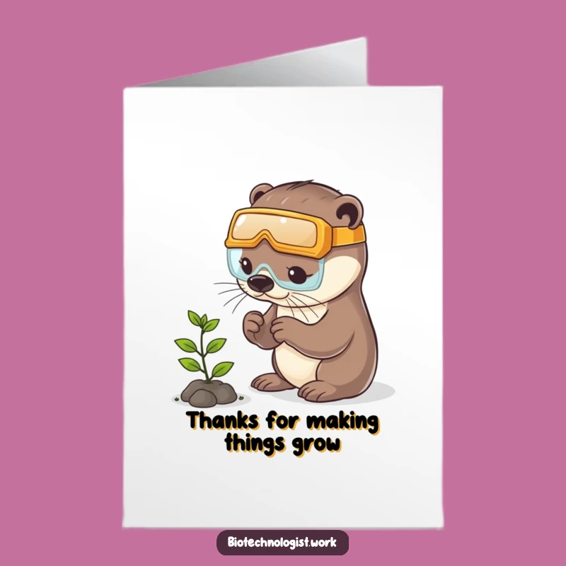 Free Printable Thank You Card: Otter Garden Helper Downloadable Gift