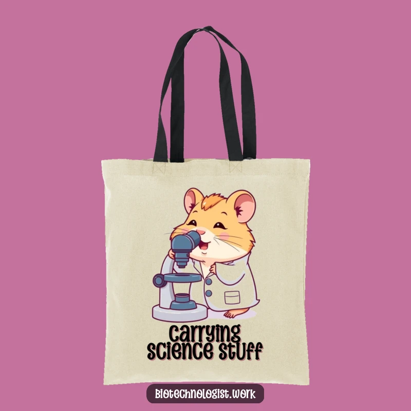 Funny Hamster Scientist Tote Bag: Carry Your Essentials with Lab Coat Charm